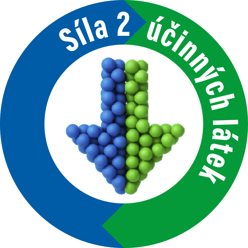 Tlumí suchý dráždivý,<br>těžko utišitelný kašel<br><span>silou 2 účinných látek</span> icon